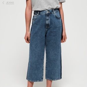 Superdry Phoebe Wide Leg High Rise Cropped Jeans size 29